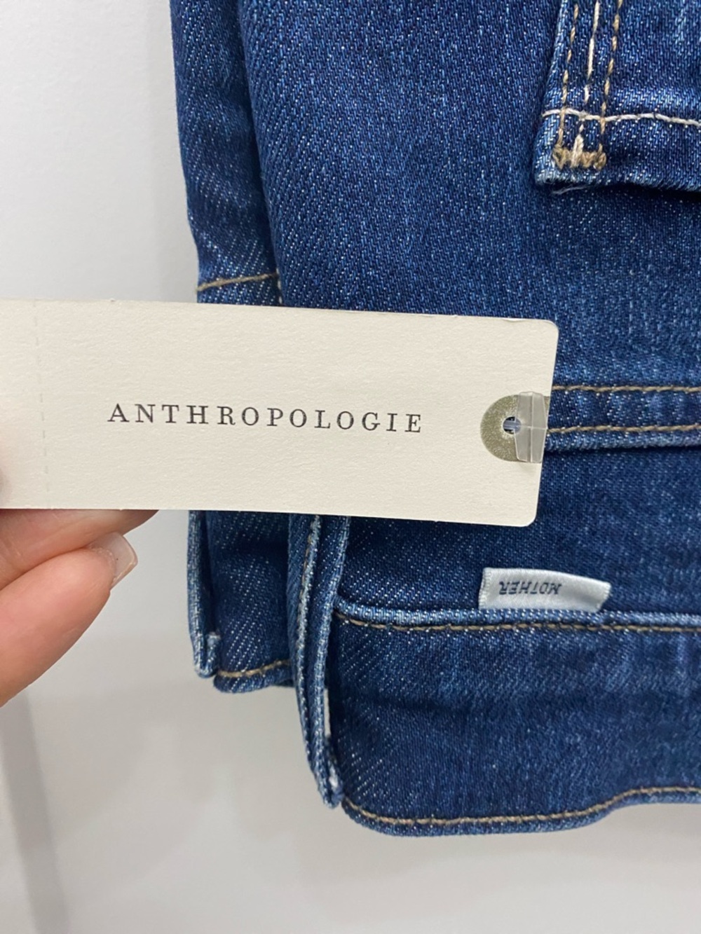 MOTHER Rascal Skimp High-Rise Skinny Jeans in Blue Wash